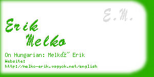 erik melko business card